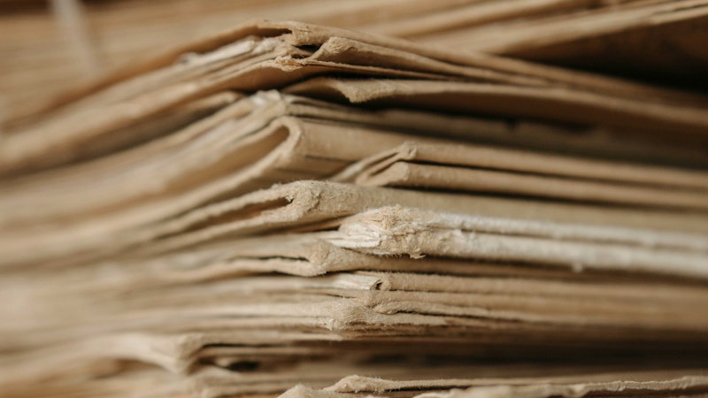 A pile of used cardboard on top of each other. The corners are worn down from their use.
